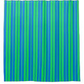 Blue Green Stylish Stripes Pattern Design  シャワーカーテン (正面)