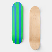 Blue Green Stylish Stripes Pattern Design スケートボード (正面)