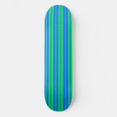 Blue Green Stylish Stripes Pattern Design スケートボード (正面)