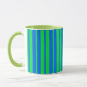 Blue Green Stylish Stripes Pattern Design  マグカップ (左)
