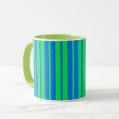 Blue Green Stylish Stripes Pattern Design  マグカップ (正面左)