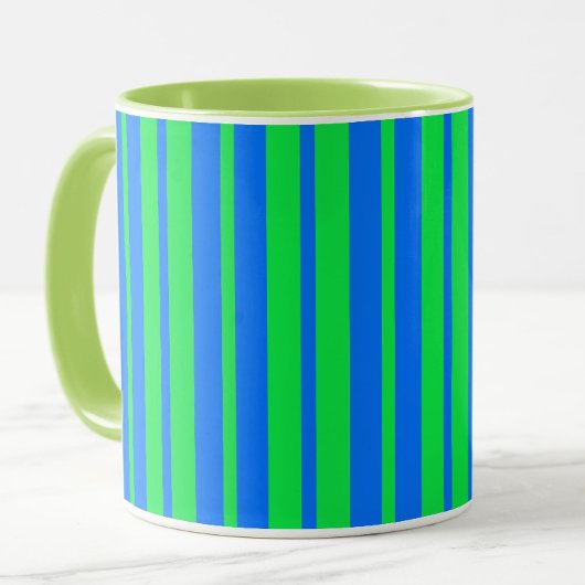 Blue Green Stylish Stripes Pattern Design  マグカップ