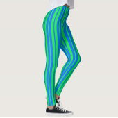 Blue Green Stylish Stripes Pattern Design  レギンス