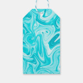 Blue Green Swirled Paint Art Colorful Fun ギフトタグ (裏面)