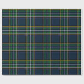 Blue Green Tartan Plaid Wrapping Paper ラッピングペーパー (フラット)