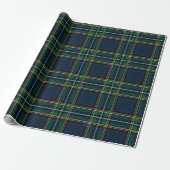 Blue Green Tartan Plaid Wrapping Paper ラッピングペーパー (アンロールド)