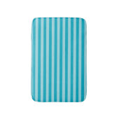 Blue Green, Teal Bath Mat Stripes バスマット (正面縦)
