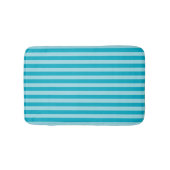 Blue Green, Teal Bath Mat Stripes バスマット (正面)