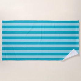 Blue Green, Teal Beach Towel Stripes ビーチタオル
