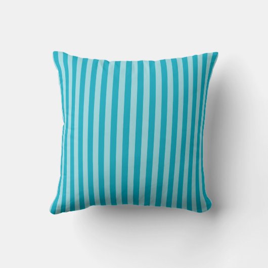 Blue Green, Teal Throw Pillow Stripes クッション (裏面)