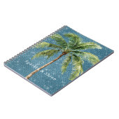 Blue Green Tropical Palm Tree Sparkle  ノートブック (左側)
