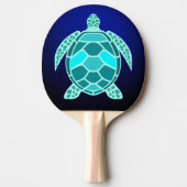 Blue green turquoise teal turtle 卓球ラケット (正面)