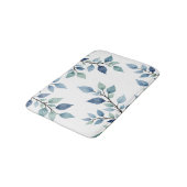 Blue Green Watercolor Leaves Botanical Design 376 バスマット (アングル)