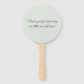 Blue & Green Watercolor Teddy Bear Baby Shower ハンドファン (裏面)