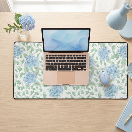 Blue Green Watercolor Wildflower デスクマット