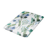Blue Green Watercolor Wildflower  バスマット (アングル)