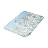 Blue Green Watercolor Wildflower Monogram バスマット (アングル)