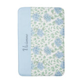 Blue Green Watercolor Wildflower Monogram バスマット (正面縦)