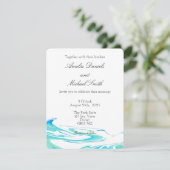 Blue & Green Wave  Wedding Invitation 招待状 (スタンド正面)