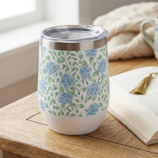 Blue Green Wildflower Watercolor