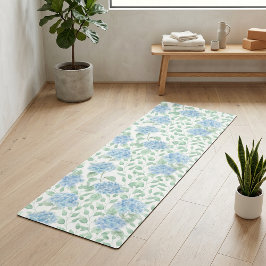 Blue Green Wildflower Watercolor ヨガマット