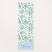 Blue Green Wildflower Watercolor Custom Name ヨガマット (正面)
