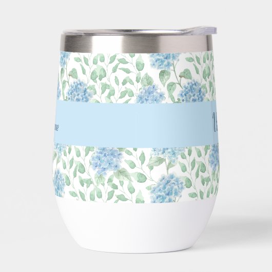 Blue Green Wildflower Watercolor Monogram Name (左面)