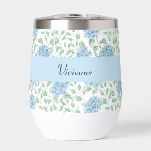 Blue Green Wildflower Watercolor Monogram Name (正面)