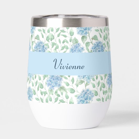 Blue Green Wildflower Watercolor Monogram Name (背面)