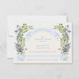 blue greenery crest website QR CODE wedding RSVP 招待状