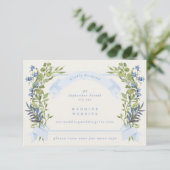blue greenery crest website QR CODE wedding RSVP 招待状 (スタンド正面)