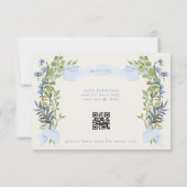 blue greenery crest website QR CODE wedding RSVP 招待状 (裏面)