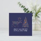 Blue greeting card HAPPY HOLIDAYS JOYFUL NEW YEAR シーズンカード (スタンド正面)
