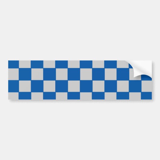 Blue&Greyのチェッカー バンパーステッカー (正面)