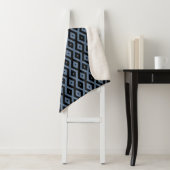 Blue grey and black diamond pattern シェルパブランケット (インサイチュ)