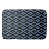 Blue grey and black diamond pattern バスマット (正面)