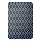 Blue grey and black diamond pattern バスマット (正面縦)