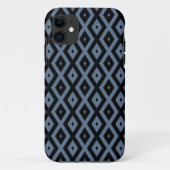 Blue grey and black diamond pattern Case-Mate iPhoneケース (裏面)