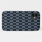 Blue grey and black diamond pattern Case-Mate iPhoneケース (裏面(横))