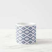 Blue grey and white diamond pattern エスプレッソカップ (正面)