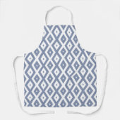 Blue grey and white diamond pattern エプロン (正面)