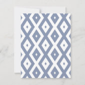 Blue grey and white diamond pattern 出欠カード (正面)