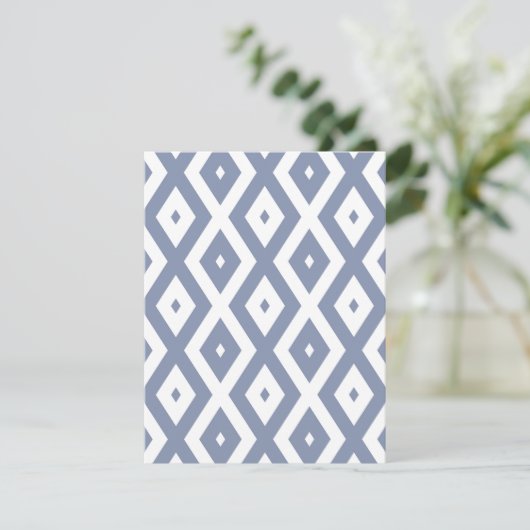 Blue grey and white diamond pattern 出欠カード (スタンド正面)