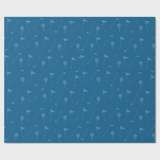 Blue Grey Golf Ball Pattern Wrapping Paper ラッピングペーパー (フラット)