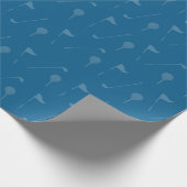 Blue Grey Golf Ball Pattern Wrapping Paper ラッピングペーパー (角)
