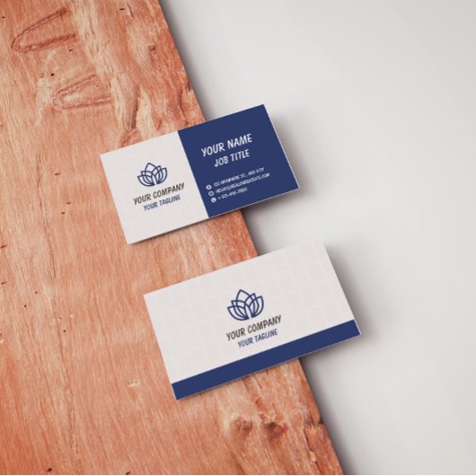 Blue Grey Minimalist Modern Company Logo 名刺