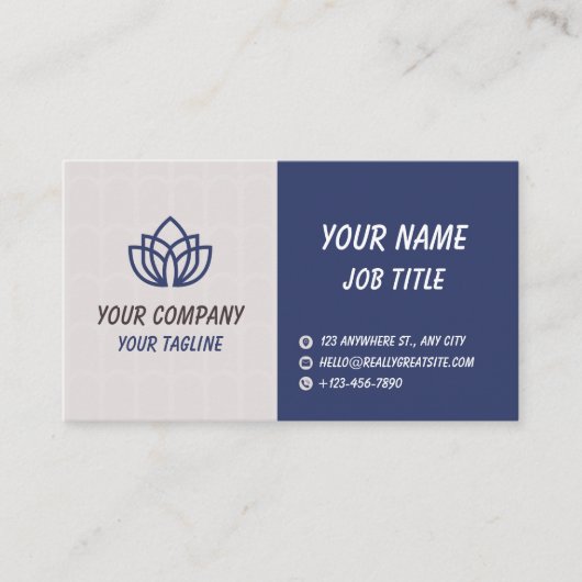 Blue Grey Minimalist Modern Company Logo 名刺 (正面)