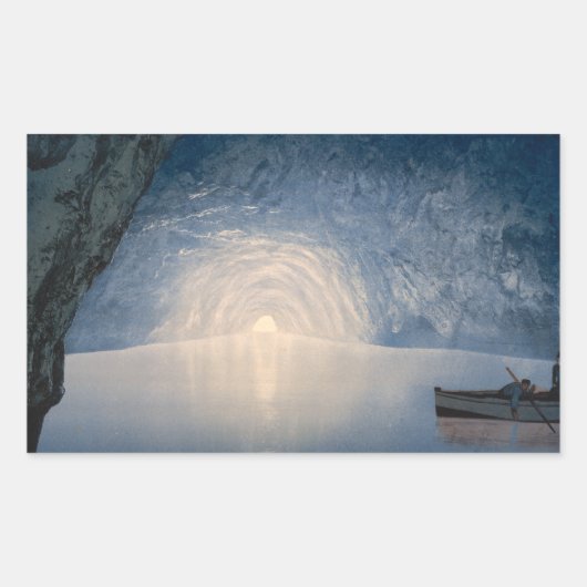 Blue Grotto,カプリ島,カンパニア,イタリア 長方形シール (正面)