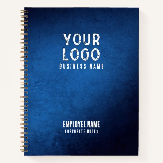 Blue Grunge Gradient Personalized Corporate Notes ノートブック (正面)