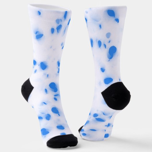 Blue Halftone Polka Sustainable Premium Crew Socks ソックス (傾斜あり)